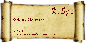 Kokas Szofron névjegykártya